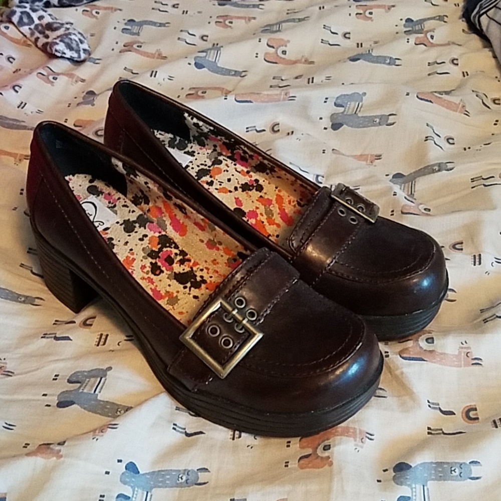 Dressy Brown Chunky Heels